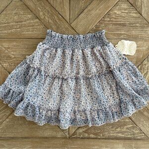 Altar'd State Blue Floral Mini Skirt
